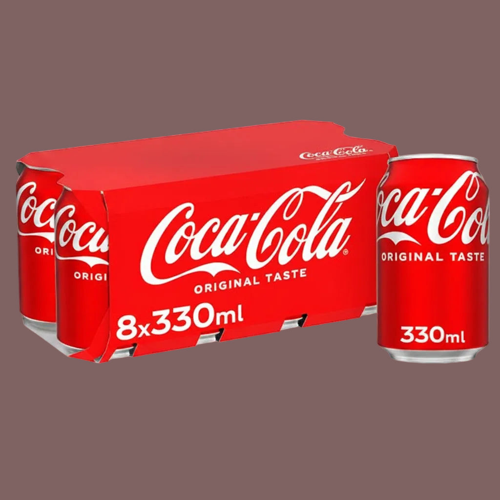 Coca-Cola Original Taste Soft Drink Cans 8 x 330 ML