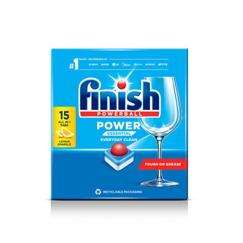 Finish Power Essential Dishwasher Tablets Lemon 15 Pack