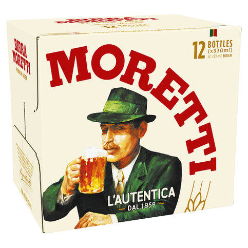 Birra Moretti Lager Beer 12 x 330ml Bottles