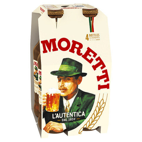 Birra Moretti Premium Lager Bottles 4 x 330ml