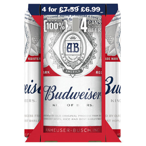 Budweiser Beer 4 x 568ml