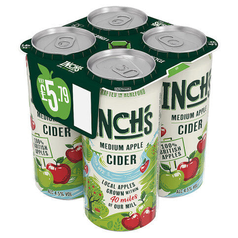 Inch's Medium Apple Cider Cans 4 x 440ml